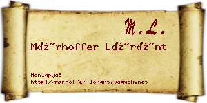 Márhoffer Lóránt névjegykártya