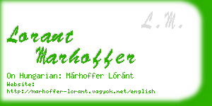 lorant marhoffer business card
